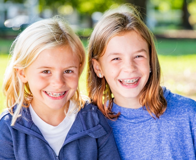 Girls smiling Elliott Orthodontics in Merrimack New Boston, NH